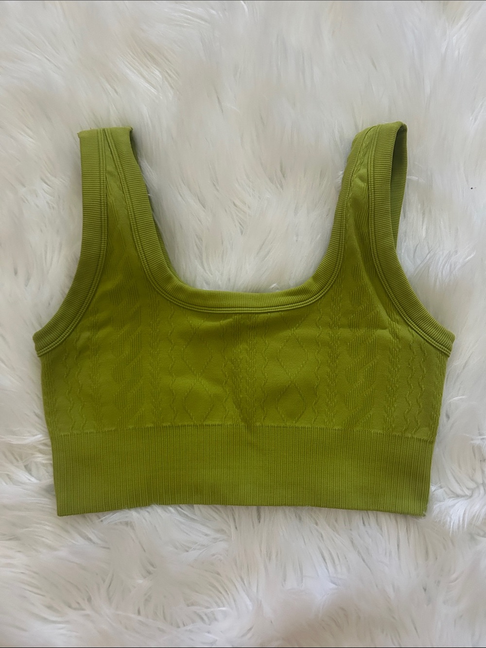 JoyLab Chartreuse Seamless Ribbed Crop Bralette